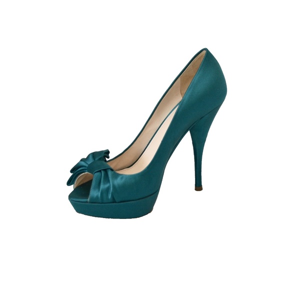 New Authentic Prada Satin Platform Bow Peep Toe Shoes - Picture 7 of 9